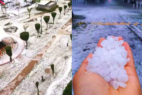 Heavy Rain & Hailstorm in Delhi