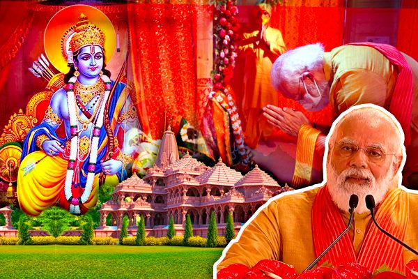 PM Modi Lays Silver Brick for Ram Mandir