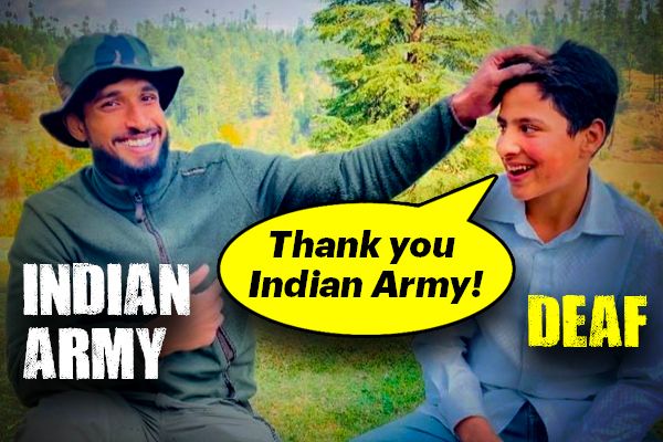 Army Officer Helps Deaf Boy in Kashmir