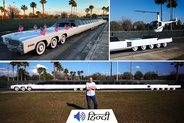 World’s Longest Car has Helipad, Golf Course & Pool