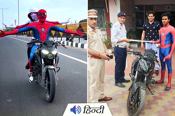 Spiderman and Spiderwoman Arrested for Performing Bike Stunts