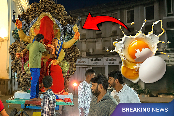 Vadodara Ganesh Idol Egg Attack Sparks Outrage