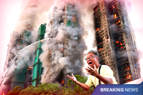 Hong Kong’s Deadliest Fire in Decades Engulfs Residential Complex