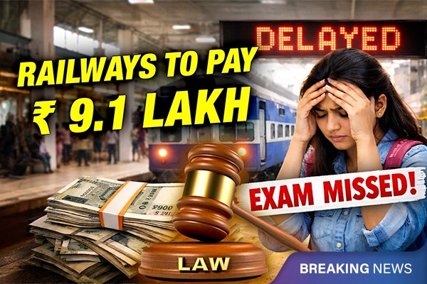 Railways To Pay Rs. 9.1 Lakh To Student For Missing Exam Due To Train Delay
