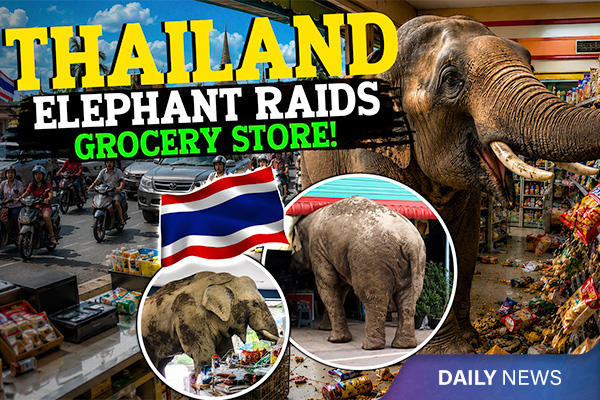 Thailand Elephants Stopping Traffic and Raiding Grocery Stores for Snacks