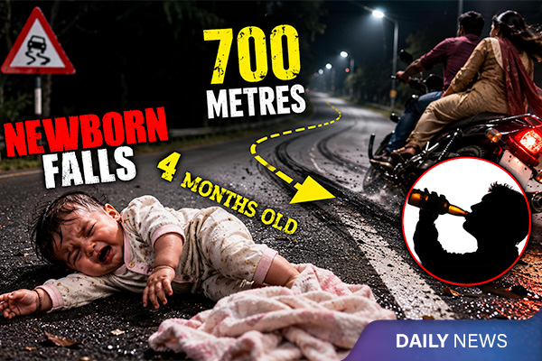 Drunk Parents’ Bike Skids 700 Metres After 4-Month-Old Baby Falls On Road: Parents Don’t Realise